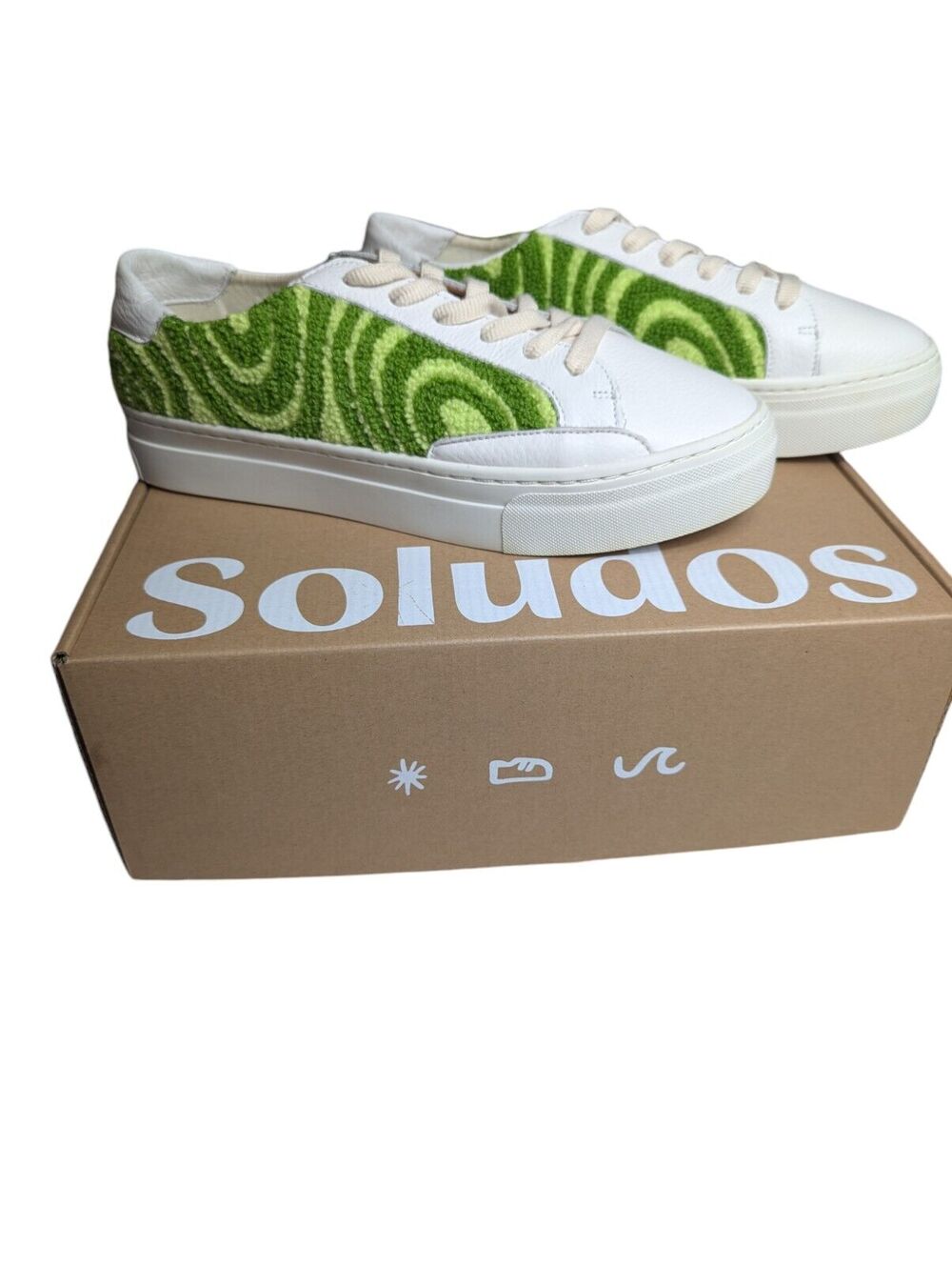 Soludos Womens Sz 9.5 Shoes Ibiza Platform Psychedelic Spiral Green 1000862-341